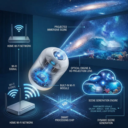 PKNEW® 🍊NEXT-GEN SMART PROJECTION HD Smart Dynamic 5D Holographic Night Light Projector💫