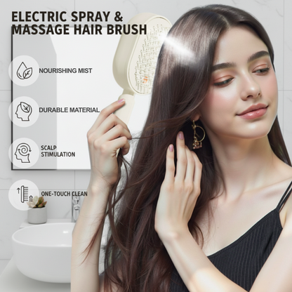 𝐃𝐞𝒗𝒂𝒓𝐞𝐨𝐧® 🍇 3-in-1 Electric Air Cushion Massage Comb with Mist Spray, 🥳Self-Cleaning Steam and Essential Oil Function, Rechargeable Scalp Massage Brush