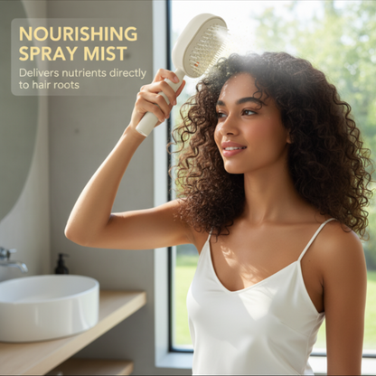 𝐃𝐞𝒗𝒂𝒓𝐞𝐨𝐧® 🍇 3-in-1 Electric Air Cushion Massage Comb with Mist Spray, 🥳Self-Cleaning Steam and Essential Oil Function, Rechargeable Scalp Massage Brush