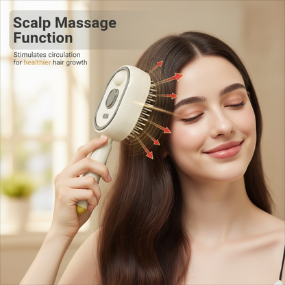 𝐃𝐞𝒗𝒂𝒓𝐞𝐨𝐧® 🍇 3-in-1 Electric Air Cushion Massage Comb with Mist Spray, 🥳Self-Cleaning Steam and Essential Oil Function, Rechargeable Scalp Massage Brush