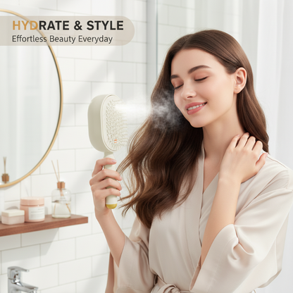 𝐃𝐞𝒗𝒂𝒓𝐞𝐨𝐧® 🍇 3-in-1 Electric Air Cushion Massage Comb with Mist Spray, 🥳Self-Cleaning Steam and Essential Oil Function, Rechargeable Scalp Massage Brush