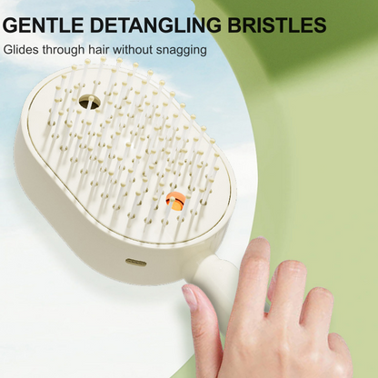 𝐃𝐞𝒗𝒂𝒓𝐞𝐨𝐧® 🍇 3-in-1 Electric Air Cushion Massage Comb with Mist Spray, 🥳Self-Cleaning Steam and Essential Oil Function, Rechargeable Scalp Massage Brush