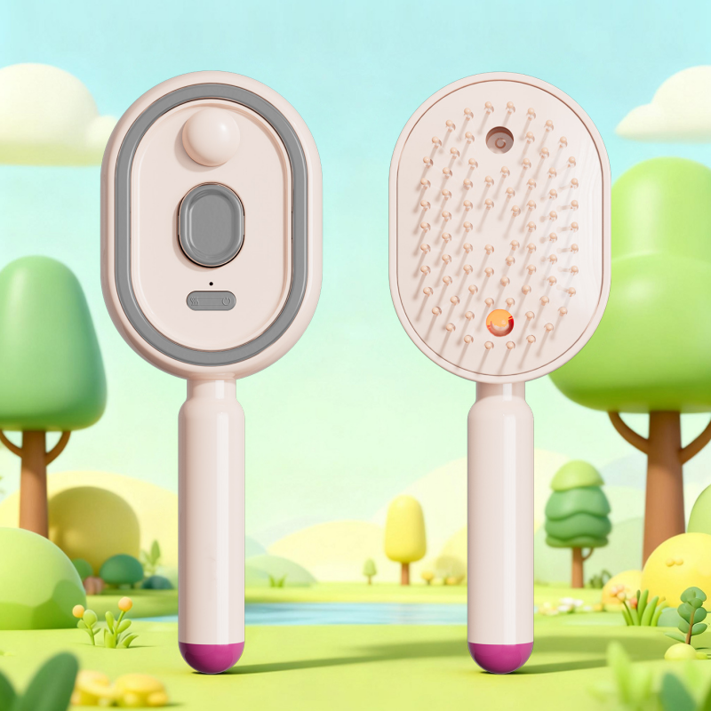 𝐃𝐞𝒗𝒂𝒓𝐞𝐨𝐧® 🍇 3-in-1 Electric Air Cushion Massage Comb with Mist Spray, 🥳Self-Cleaning Steam and Essential Oil Function, Rechargeable Scalp Massage Brush