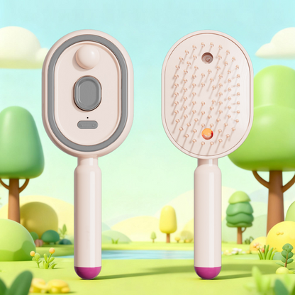 𝐃𝐞𝒗𝒂𝒓𝐞𝐨𝐧® 🍇 3-in-1 Electric Air Cushion Massage Comb with Mist Spray, 🥳Self-Cleaning Steam and Essential Oil Function, Rechargeable Scalp Massage Brush