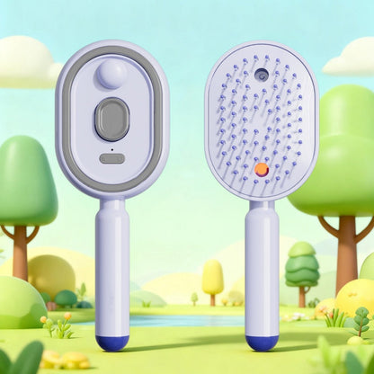 𝐃𝐞𝒗𝒂𝒓𝐞𝐨𝐧® 🍇 3-in-1 Electric Air Cushion Massage Comb with Mist Spray, 🥳Self-Cleaning Steam and Essential Oil Function, Rechargeable Scalp Massage Brush
